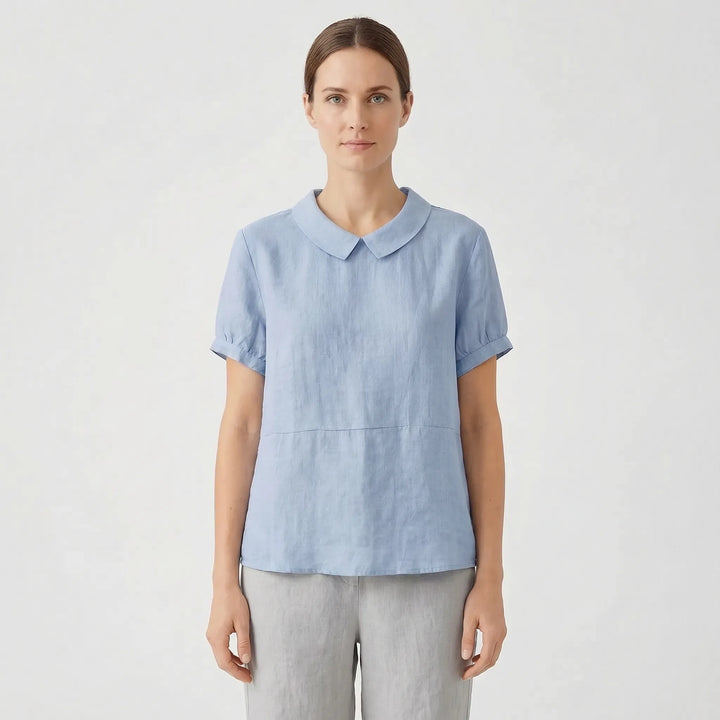 Short Sleeve Collared Women's Top - Maria