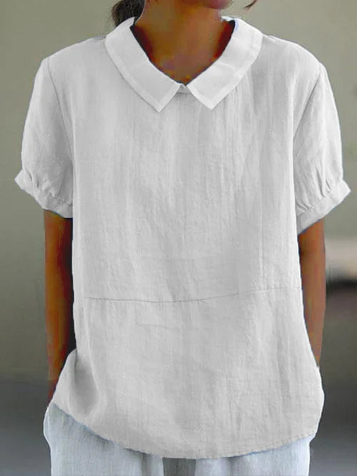 Short Sleeve Collared Women's Top - Maria
