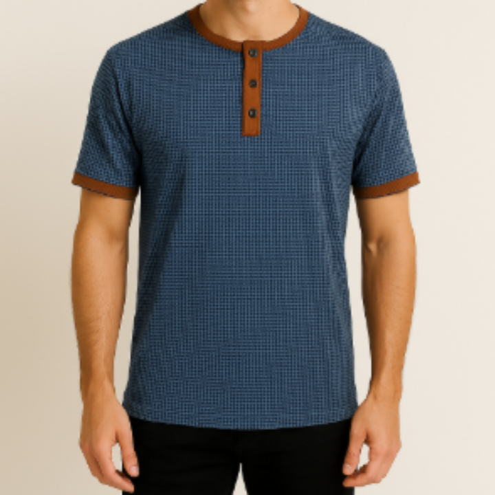 Short Sleeve Henley T-Shirt - Danny