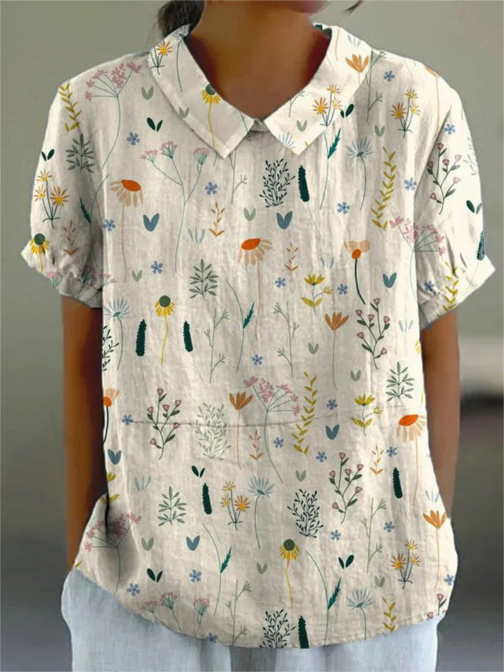 Short Sleeve Wildflower Print Blouse - Mable