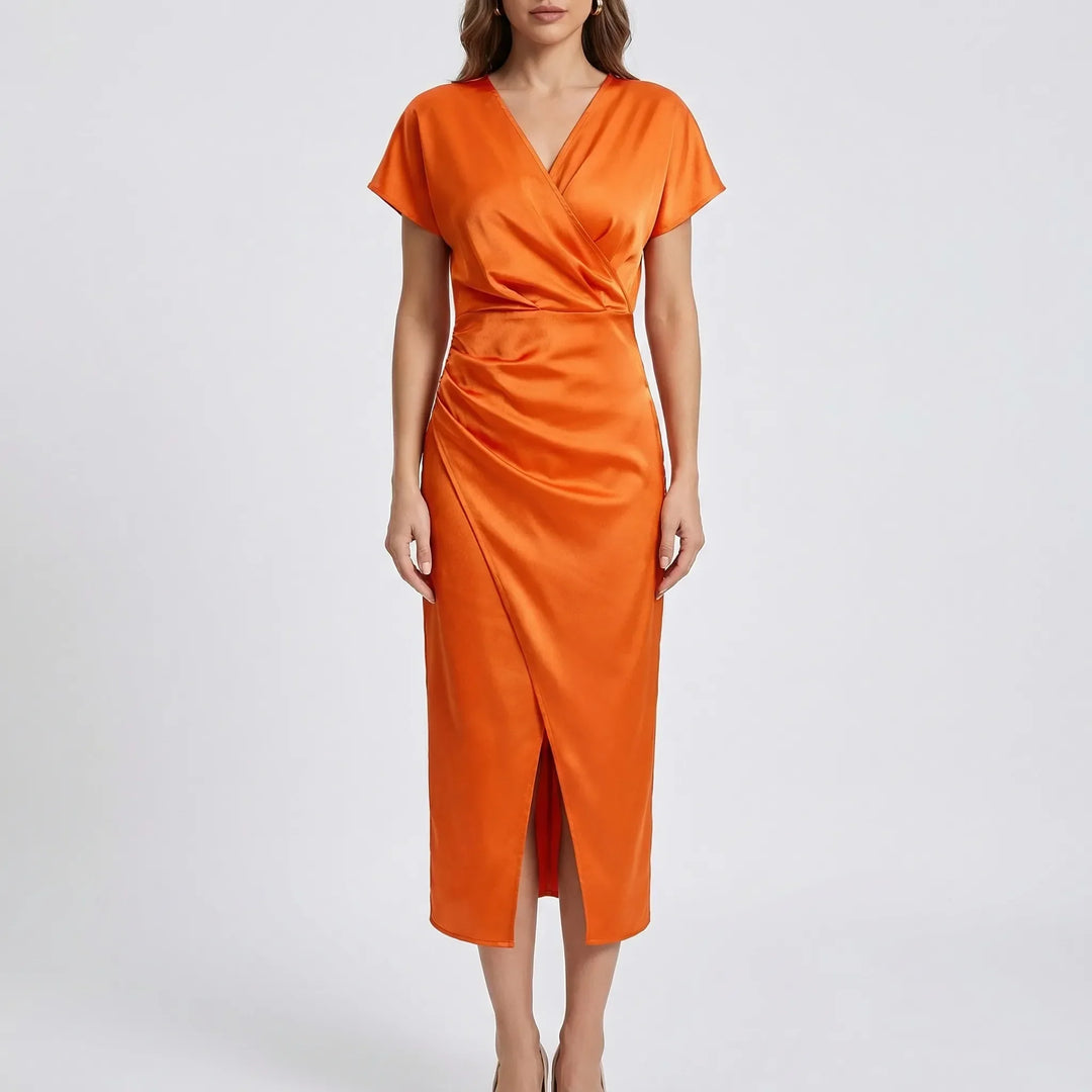 Side-Split Bodycon Midi Dress - Connie