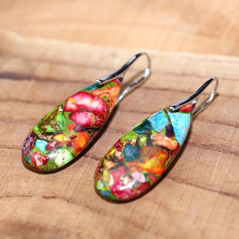 Spiritual Jasper Drop Earrings - Nerida