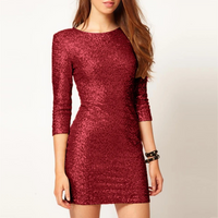 Slim Gold Sequin Cocktail Dress - Gilda
