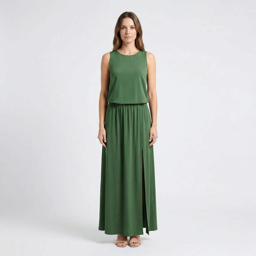 Sleeveless Maxi Dress With Side Split - Vickie