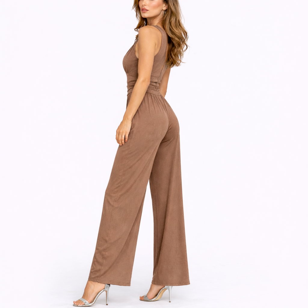 Sleeveless V-Neck Wide-Leg Jumpsuit - Kristy