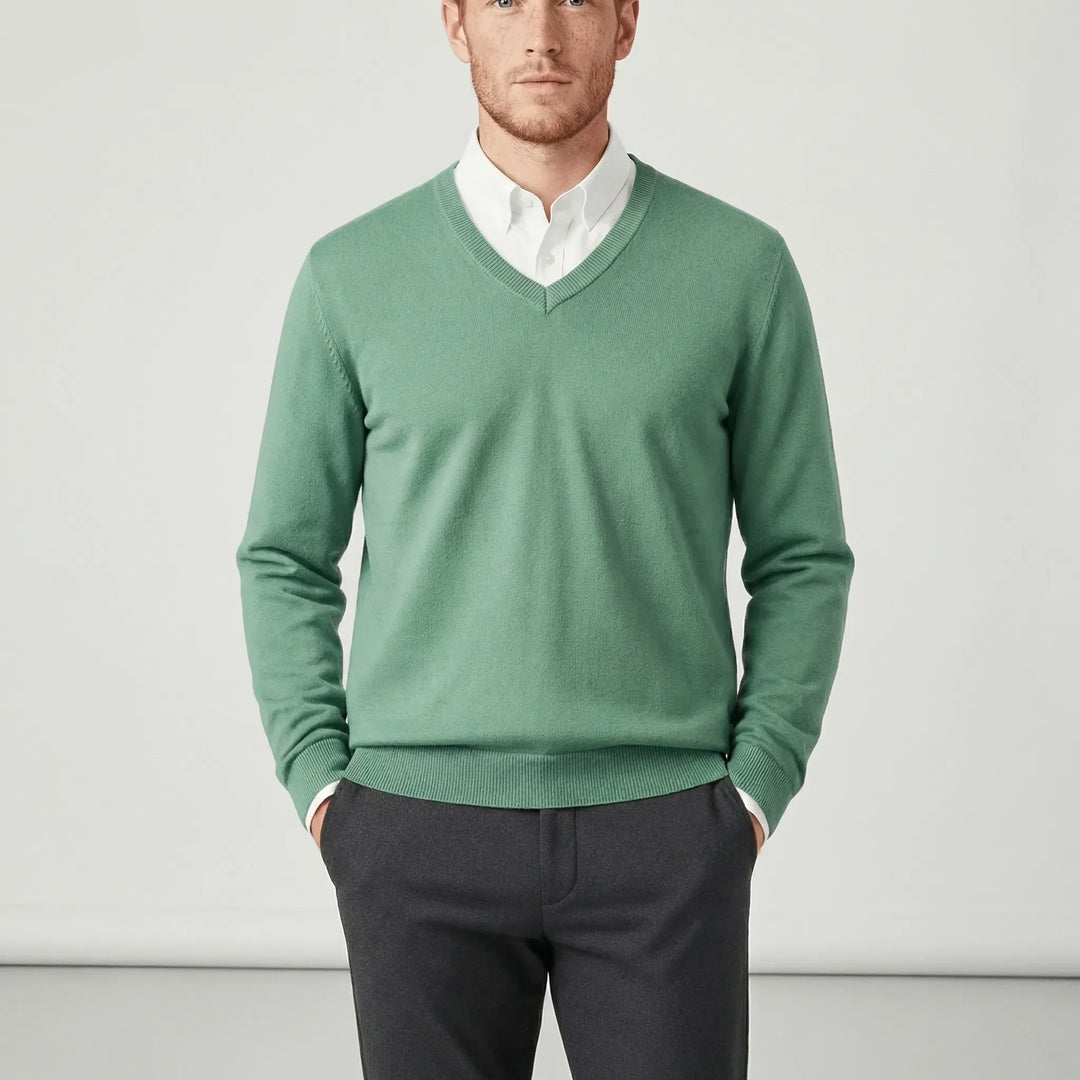 Slim-Fit V-Ausschnitt Pullover - Keanu