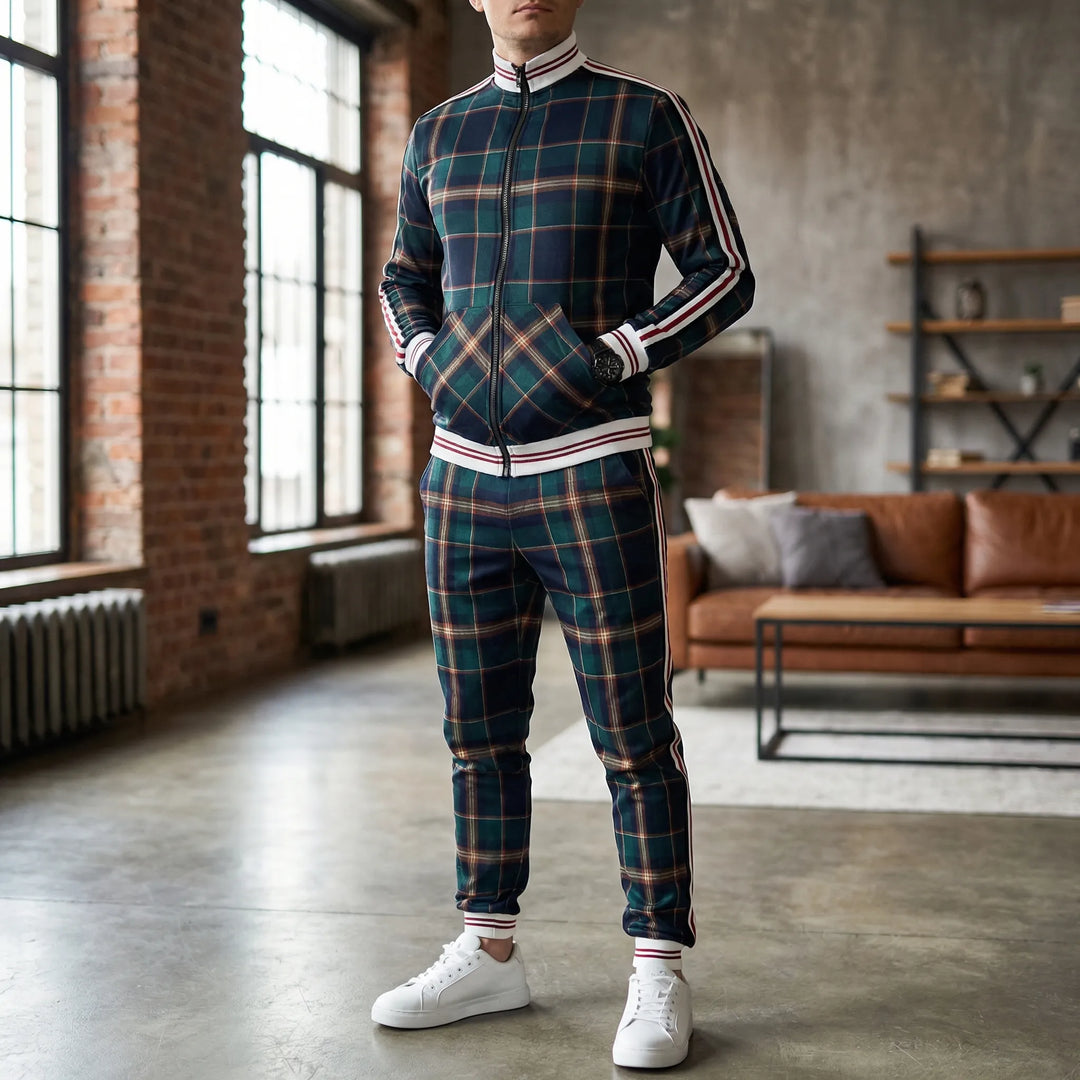 Slim Fit Jogger Set Mit Stehkragen - Riccardo