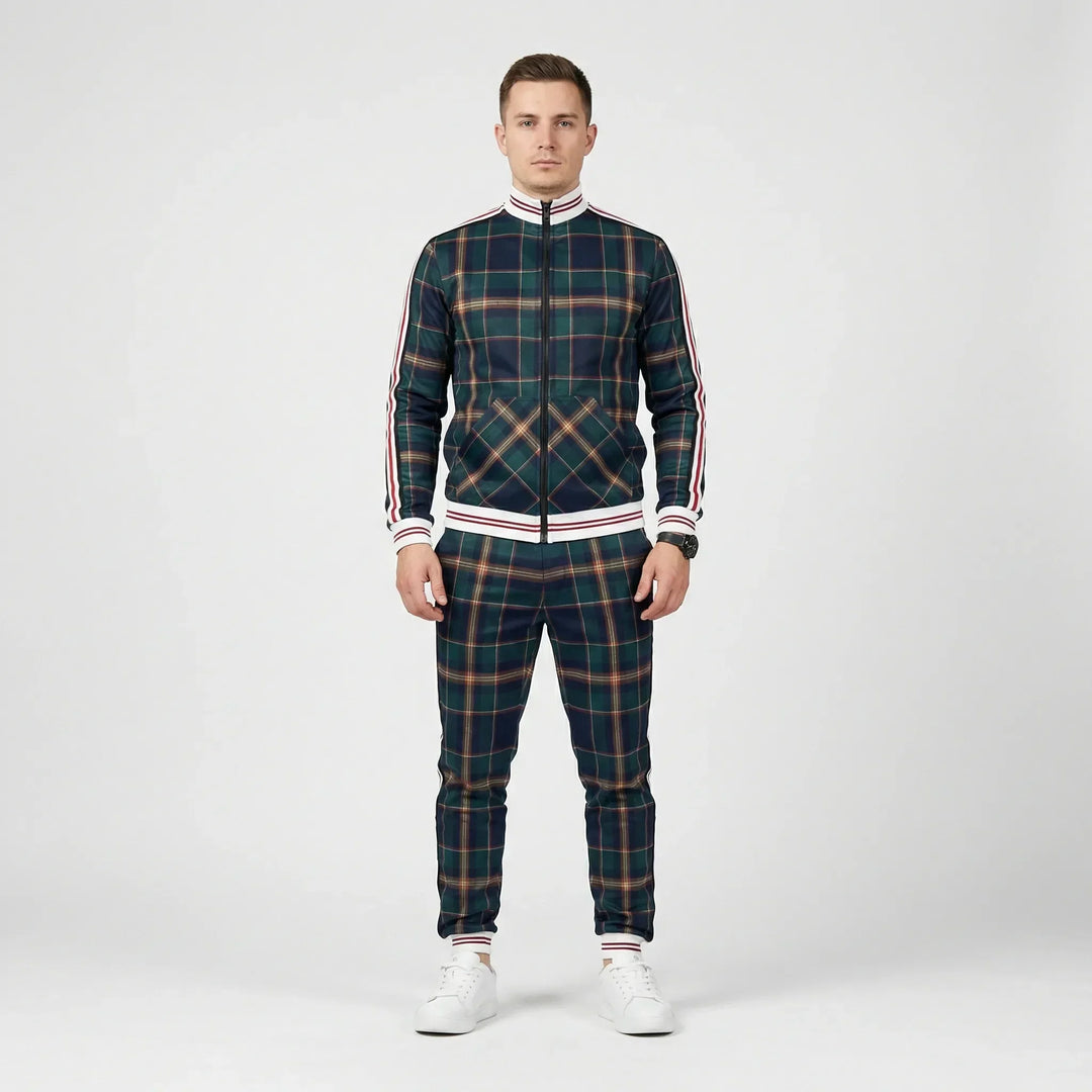 Slim Fit Jogger Set Mit Stehkragen - Riccardo