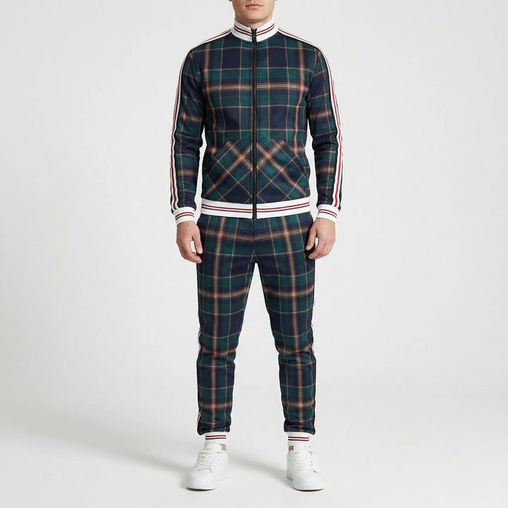 Slim Fit Jogger Set Mit Stehkragen - Riccardo