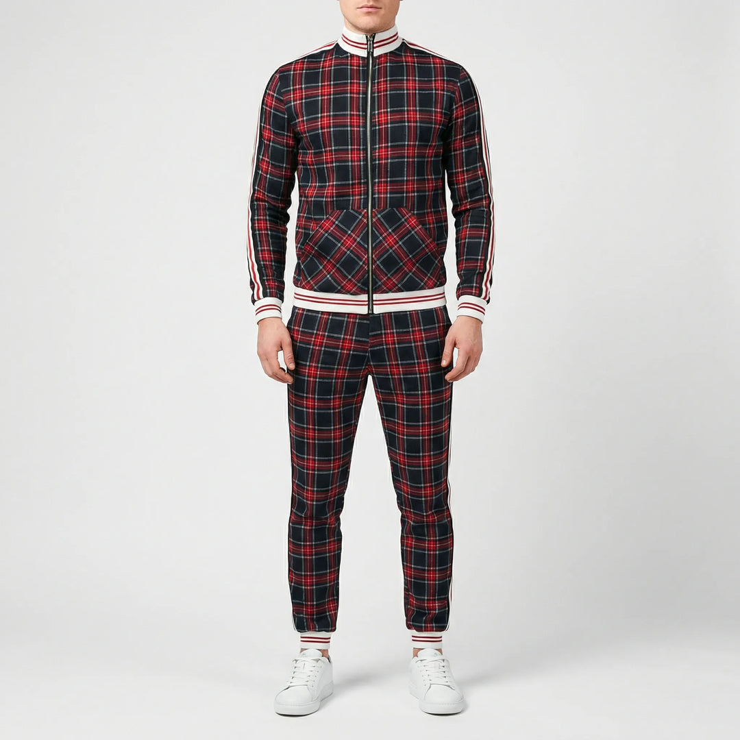Slim Fit Jogger Set Mit Stehkragen - Riccardo