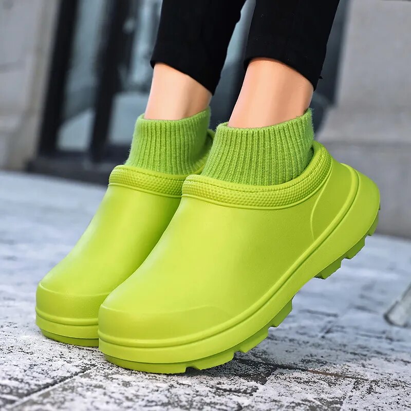 Slip-On Clog With Knitted Ankle Cuff - Madeline