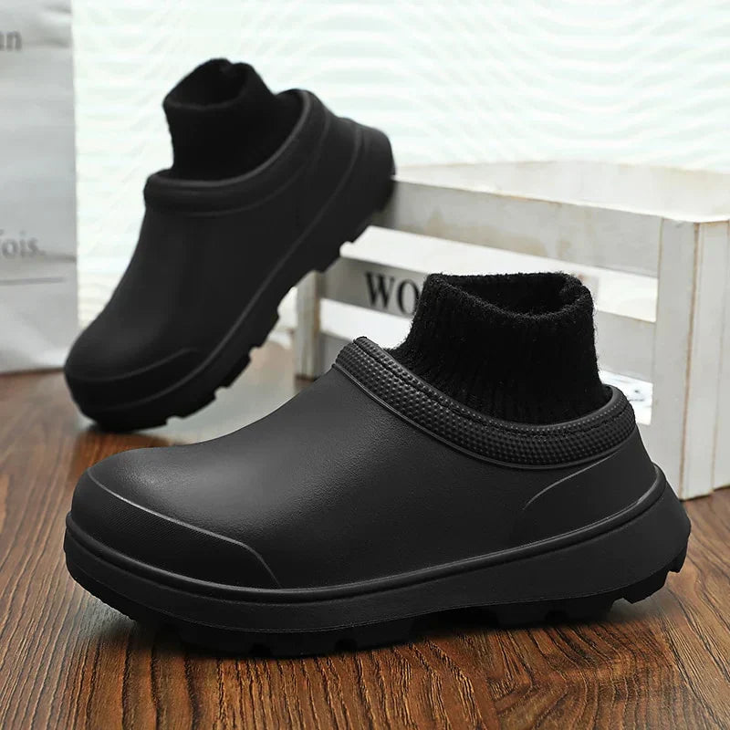 Slip-On Clog With Knitted Ankle Cuff - Madeline
