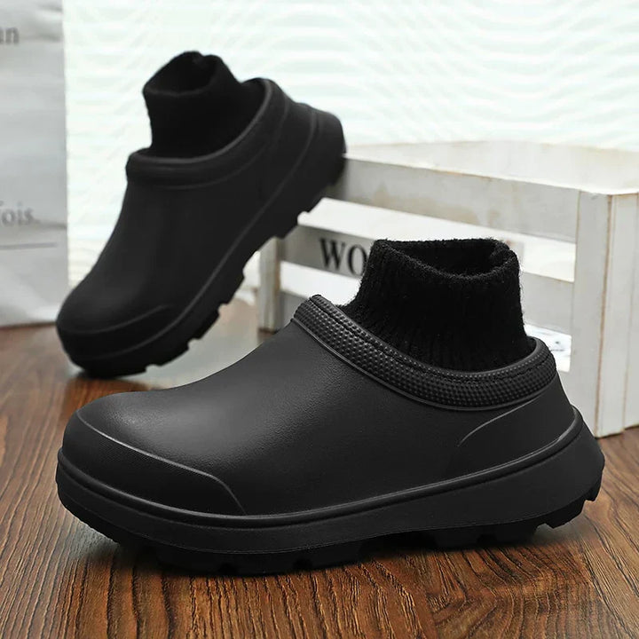 Slip-On Clog With Knitted Ankle Cuff - Madeline