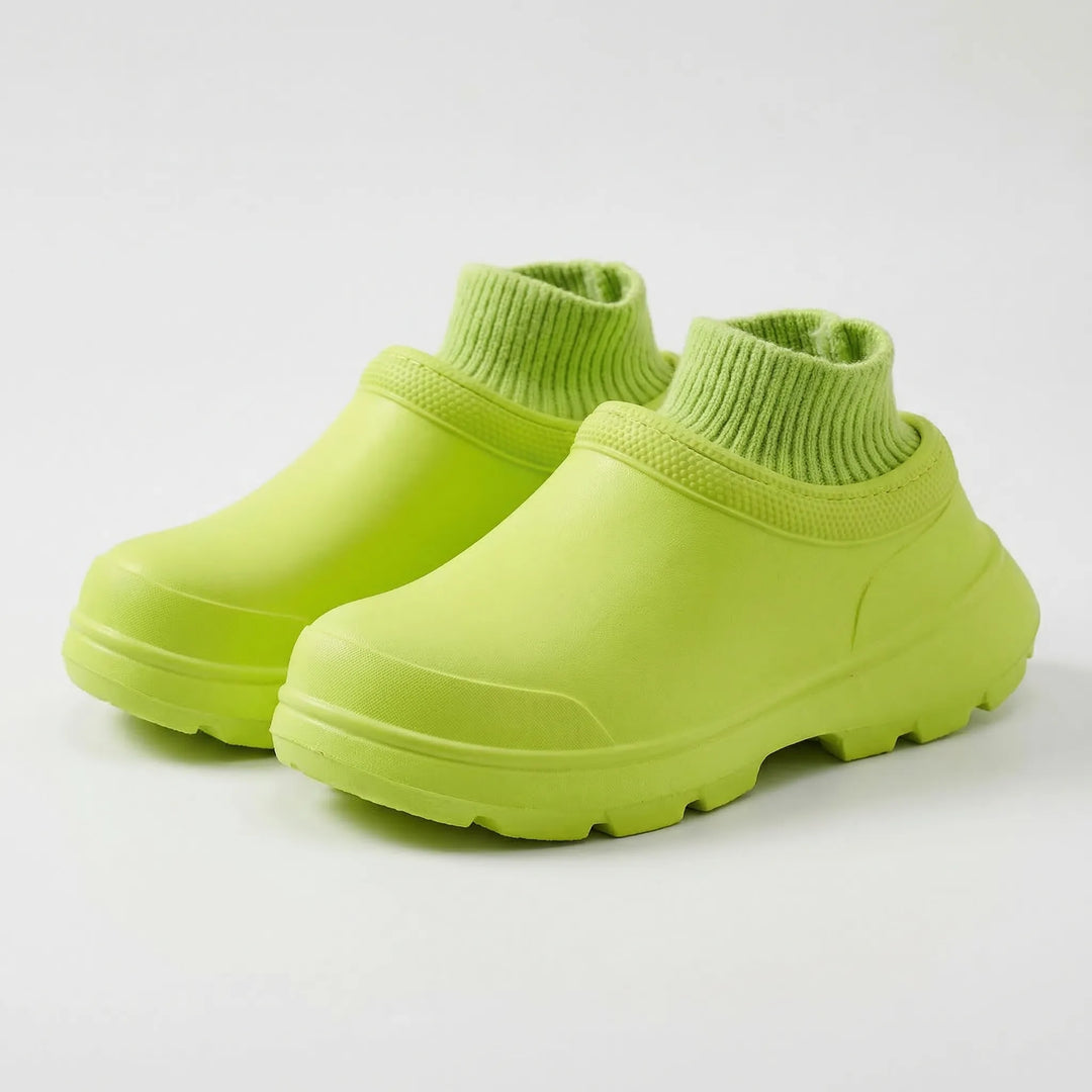 Slip-On Clog With Knitted Ankle Cuff - Madeline