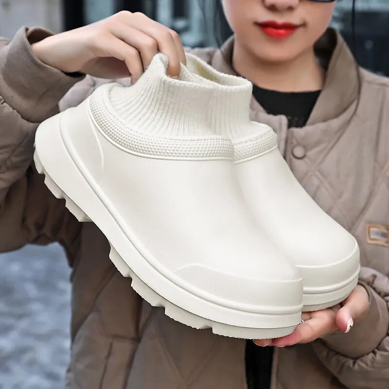 Slip-On Clog With Knitted Ankle Cuff - Madeline