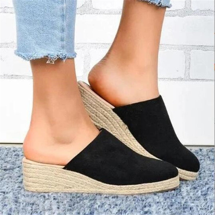 Slip-On Wedge Mule With Round Toe - Mary
