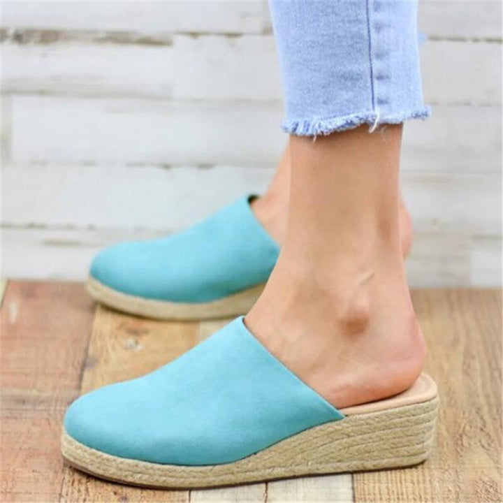Slip-On Wedge Mule With Round Toe - Mary