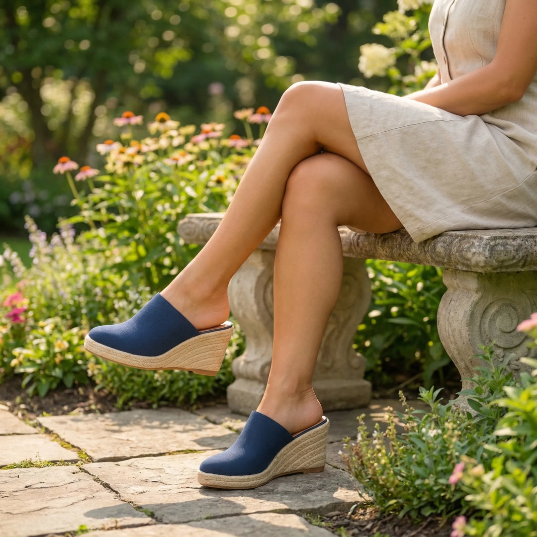 Slip-On Wedge Mule With Round Toe - Mary