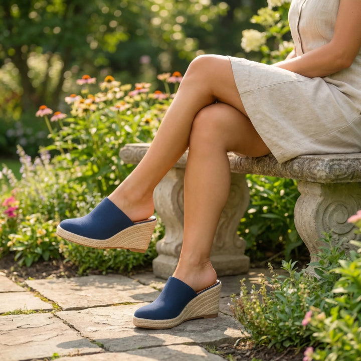 Slip-On Wedge Mule With Round Toe - Mary