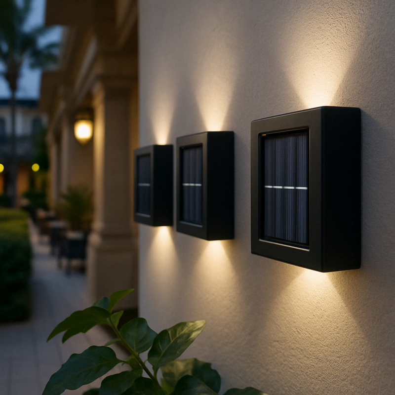 SolarGlow™ Luxury Solar Wall Lamps – Wireless, Stylish & Ready for Warm Evenings