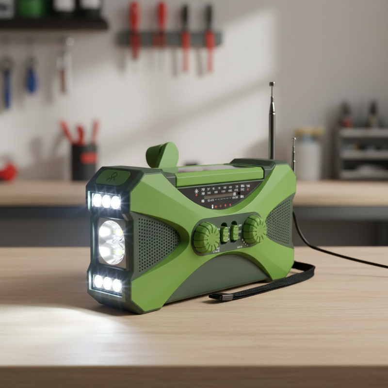 Solar-powered hand-crank radio – SafePulse