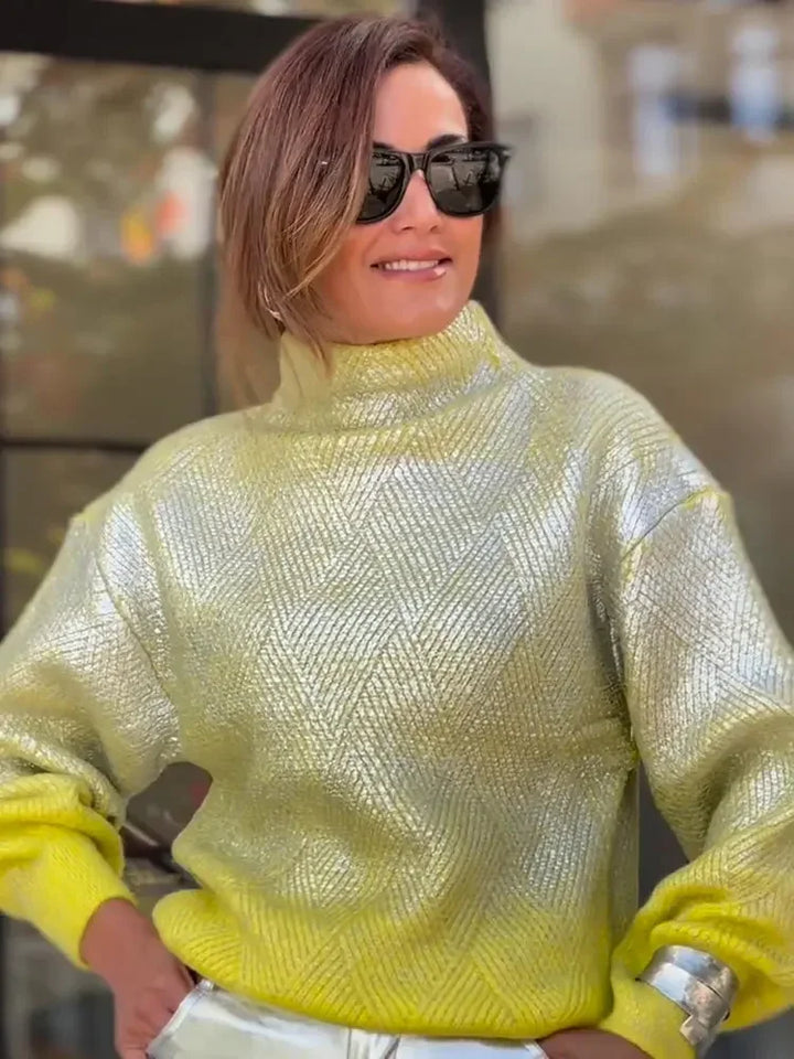 Stylish Knitted Women's Sweater with Gradient Color - Camille