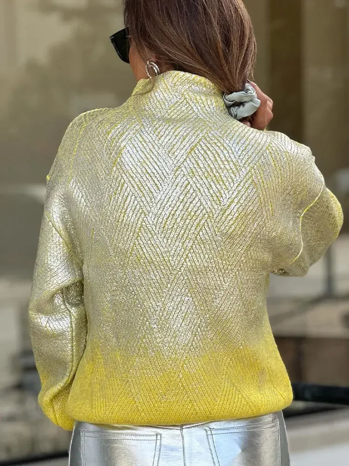 Stylish Knitted Women's Sweater with Gradient Color - Camille