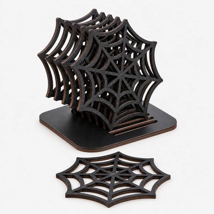 Spiderweb Design Drink Coasters - Webbia