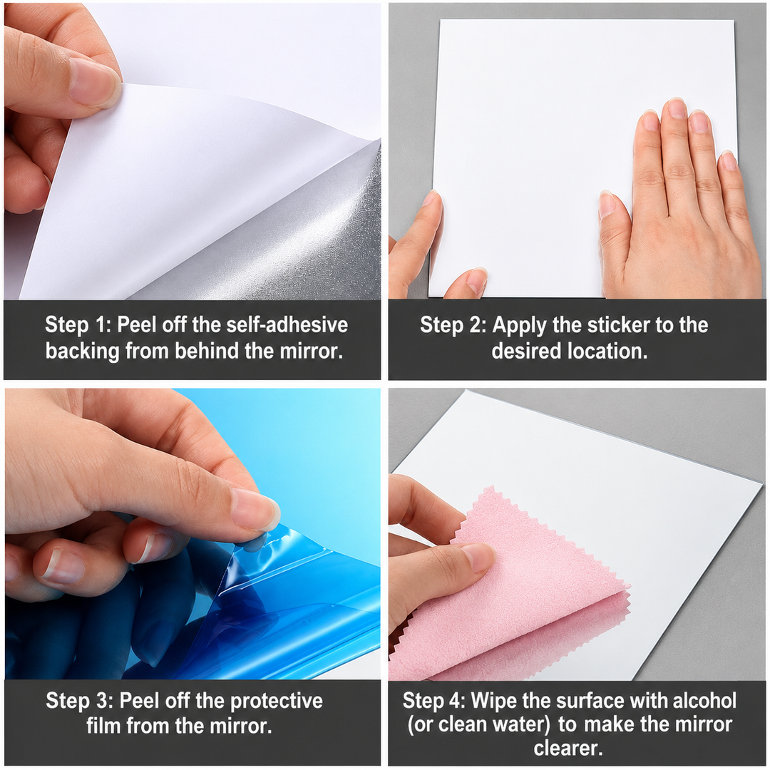 Self-Adhesive Mirror Film | Shatterproof & Trimmable | Crystal Clear 8