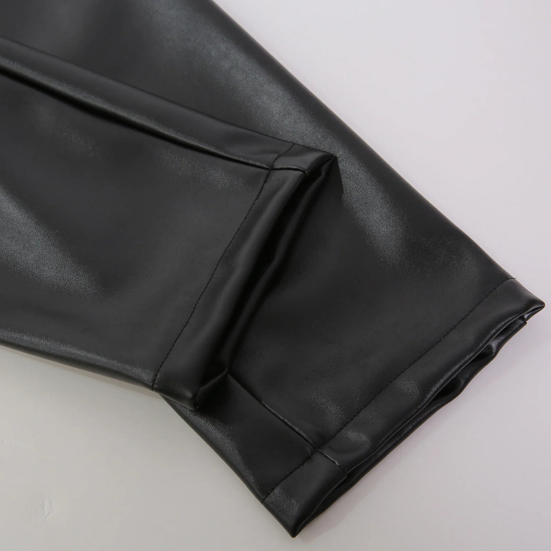 Skinny Fit Stretch Leather Pants for Men - Lars