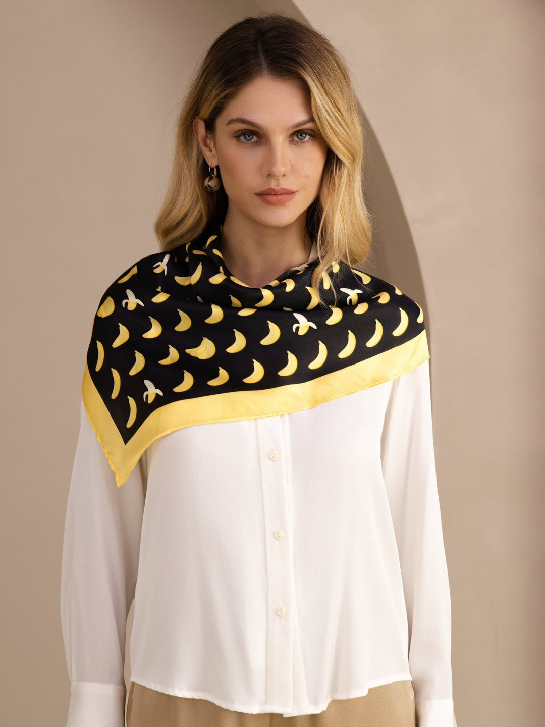 Square Pop Art Printed Scarf - Bananica