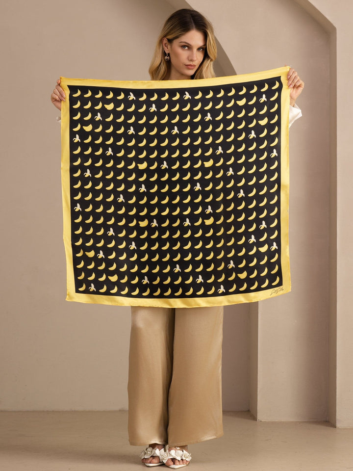 Square Pop Art Printed Scarf - Bananica