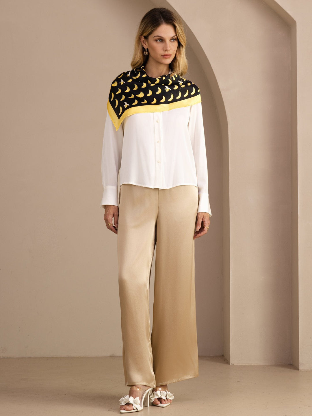 Square Pop Art Printed Scarf - Bananica