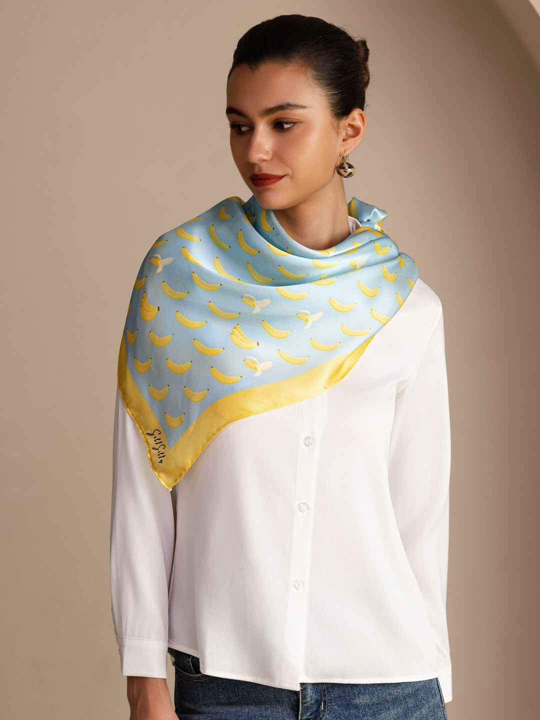Square Pop Art Printed Scarf - Bananica