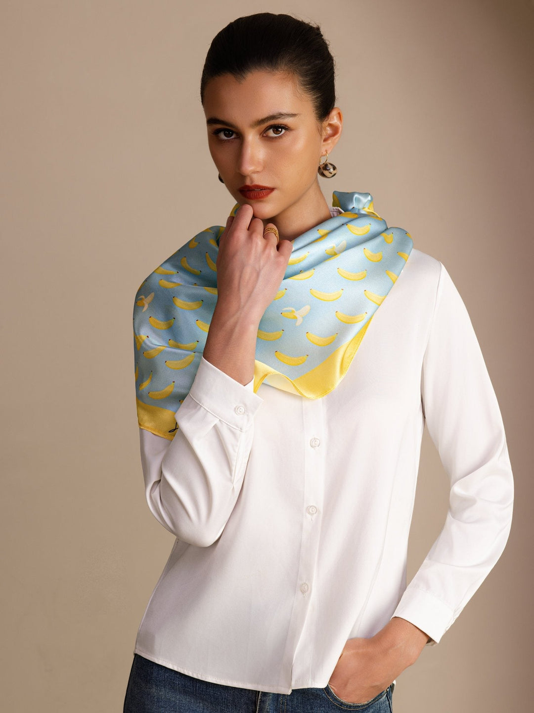 Square Pop Art Printed Scarf - Bananica