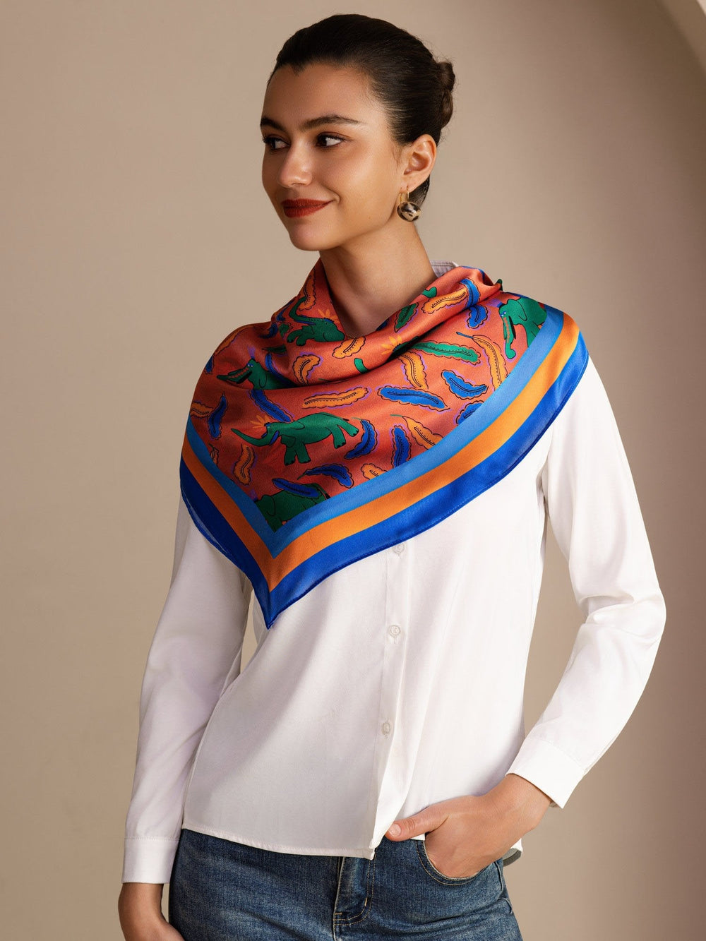 Square Printed Neck Scarf - Zambeza