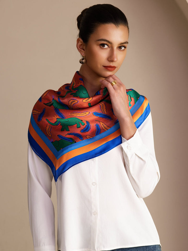 Square Printed Neck Scarf - Zambeza