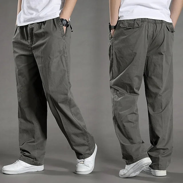 Straight-Cut Cargo Trousers With Elasticated Waist - Terrance