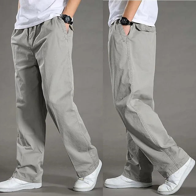 Straight-Cut Cargo Trousers With Elasticated Waist - Terrance