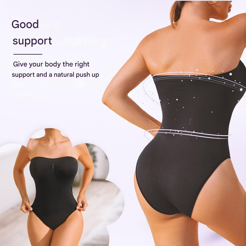Naadloze Strapless Corrigerende Bodysuit met Slip – Élise