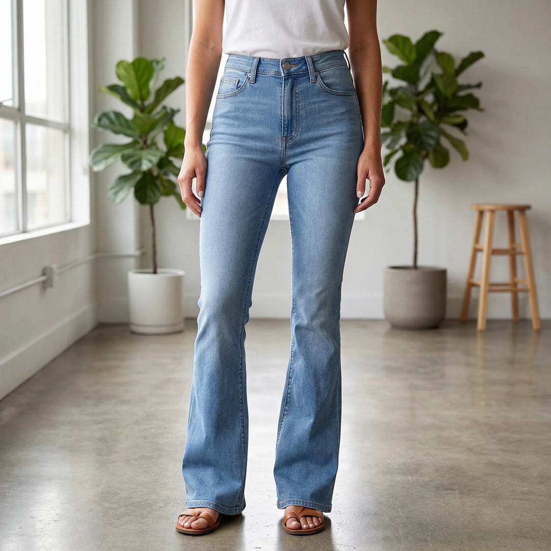 Stretchy Wide-Leg Women's Trousers - Heather