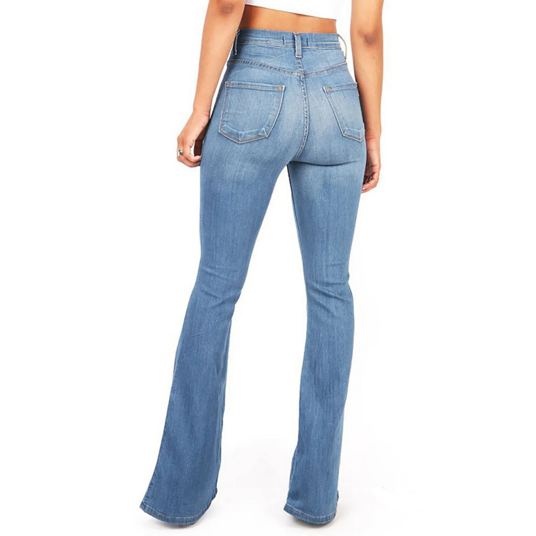 Stretchy Wide-Leg Women's Trousers - Heather