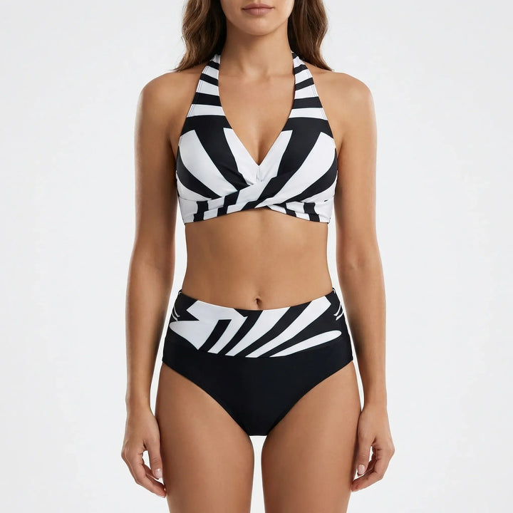 Striped Halterneck Bikini Set - Darla