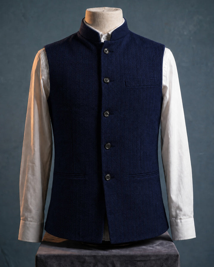 Structured Mandarin Collar Waistcoat - Austin