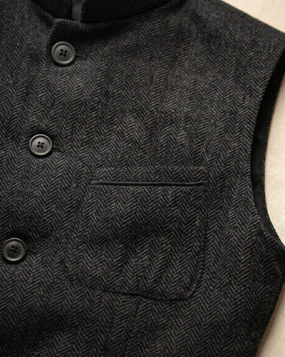 Structured Mandarin Collar Waistcoat - Austin