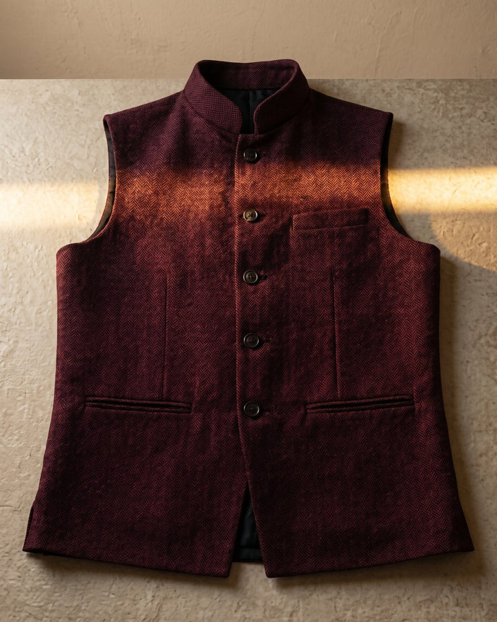 Structured Mandarin Collar Waistcoat - Austin