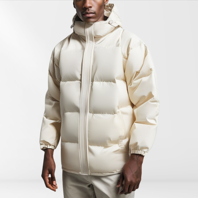 Padded men's puffer jacket with hood – Elias