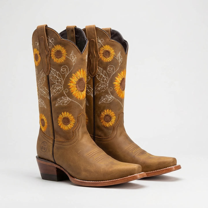 Sunflower Embroidered Western Cowboy Boot - Yvette