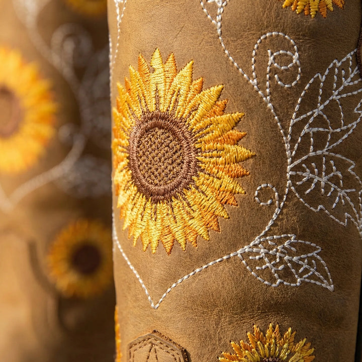 Sunflower Embroidered Western Cowboy Boot - Yvette