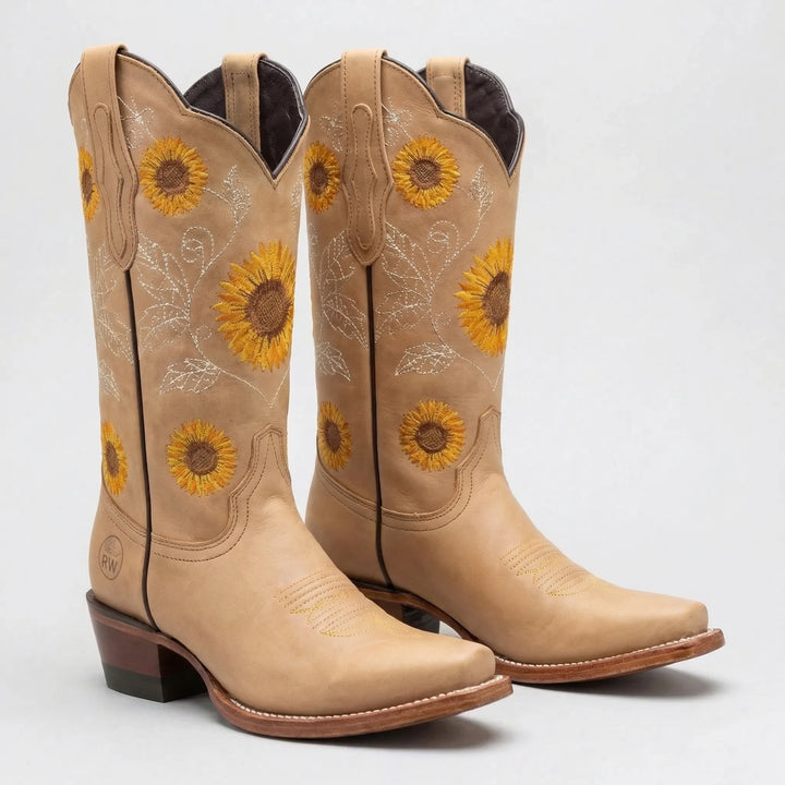 Sunflower Embroidered Western Cowboy Boot - Yvette